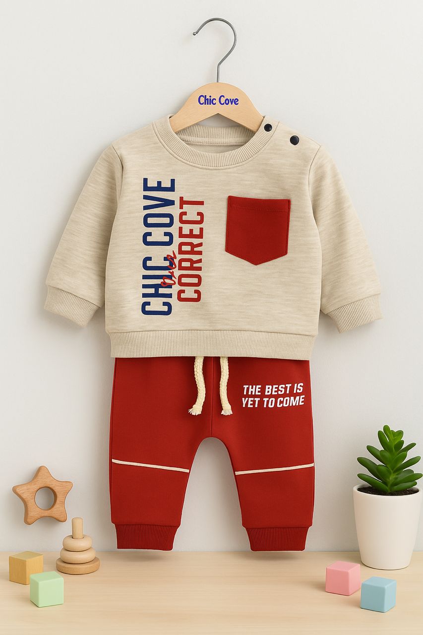 Ensemble enfant – Sweat “Chic Cove Correct” + pantalon jogging “The Best Yet To Come” 🌟