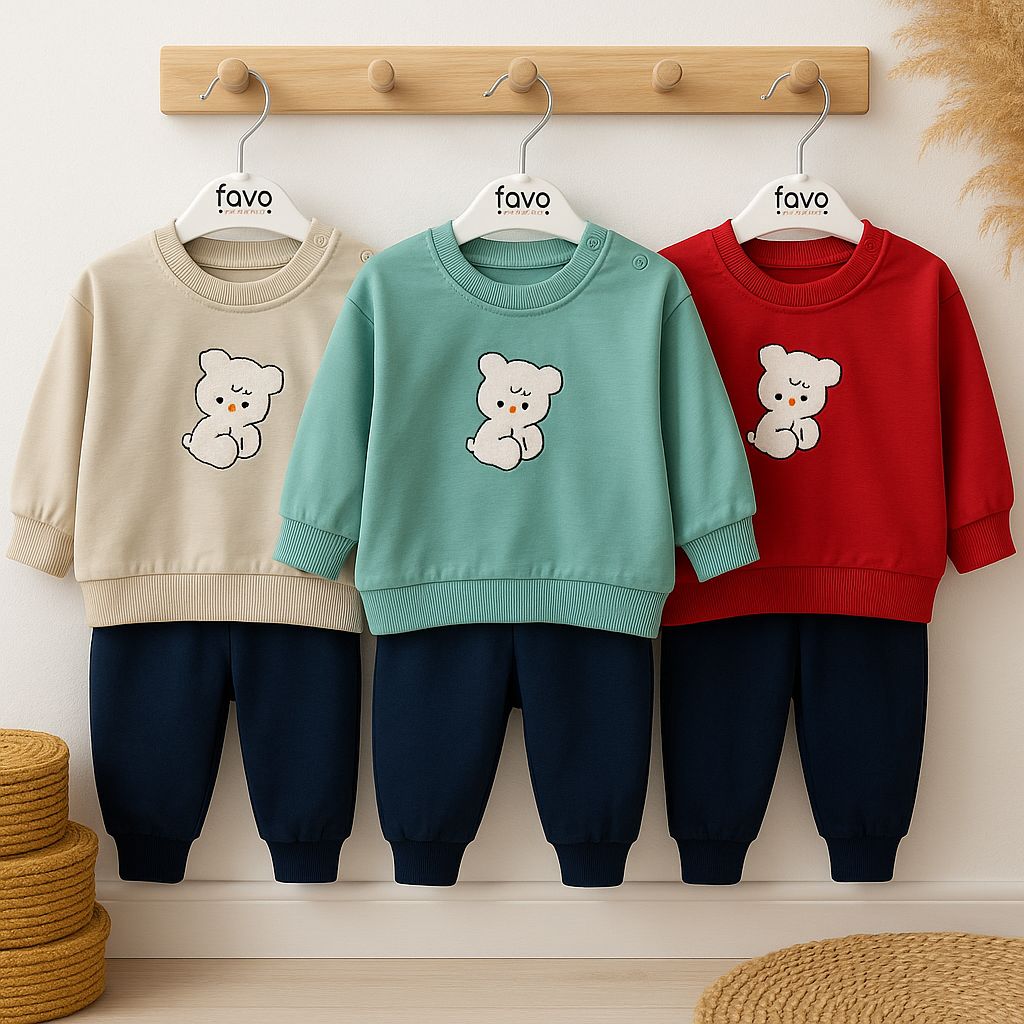 Ensemble Bébé Doux "Petit Ours" – 2 pièces