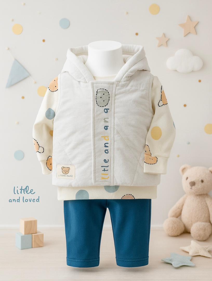 Ensemble Bébé "Ours Polka" – 3 pièces