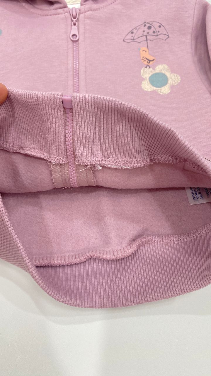 Ensemble bébé 3 pièces – Sweat-shirt à capuche fleuri + t-shirt imprimé et pantalon assorti 🌸🌈
