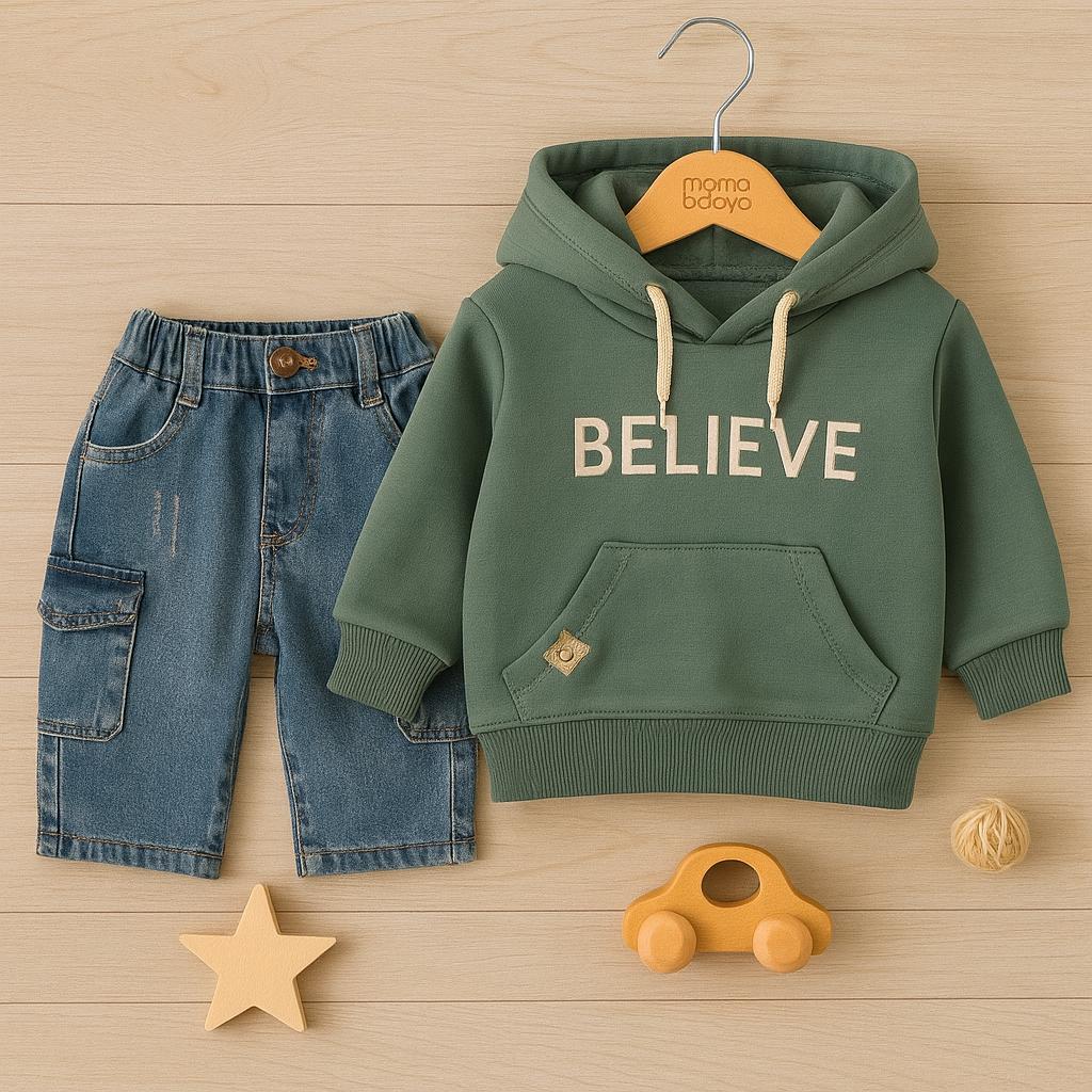 Ensemble enfant tendance "BELIEVE" – 2 pièces