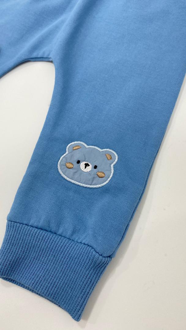 Ensemble bébé 3 pièces – Gilet matelassé à capuche, sweat manches longues et pantalon assorti 🐻💛