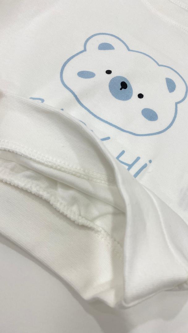 Ensemble bébé 3 pièces – Gilet matelassé à capuche, sweat manches longues et pantalon assorti 🐻💛